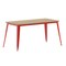 Merrick Lane Dryden Indoor/Outdoor Dining Table with Umbrella Hole, 30" x 60" All Weather Poly Resin Top and Steel Base